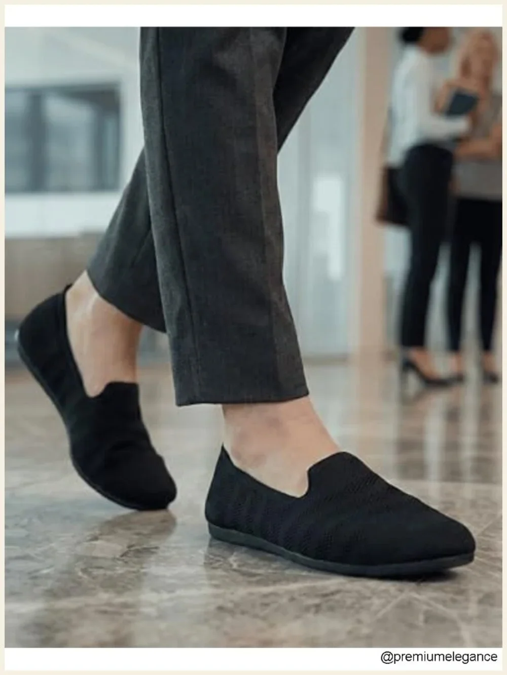 Knit Flats Women Round Toe Ballerina Slip-On Arch Support Foldable Washable for